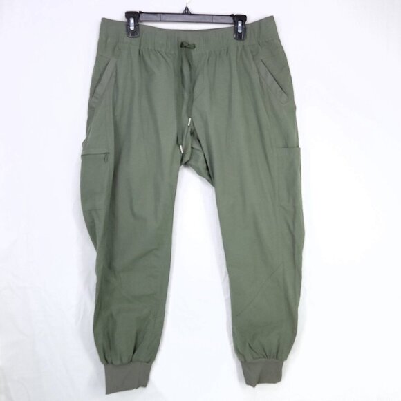 Marmot Jogger Pants Womens Size Large Army Green Carpenter Trousers Pockets - Picture 1 of 11